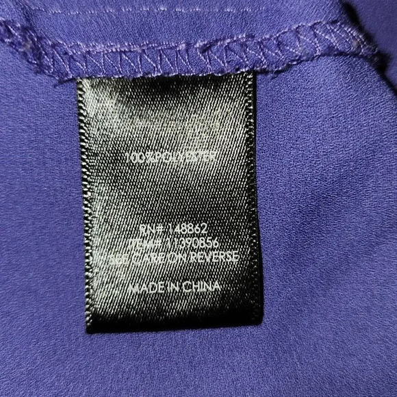 Torrid Womens Purple Georgette Split Tie Neck Tank Top Shirt 2 2X - Picture 4 of 4